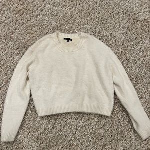 Kendall and Kylie white fuzzy sweater